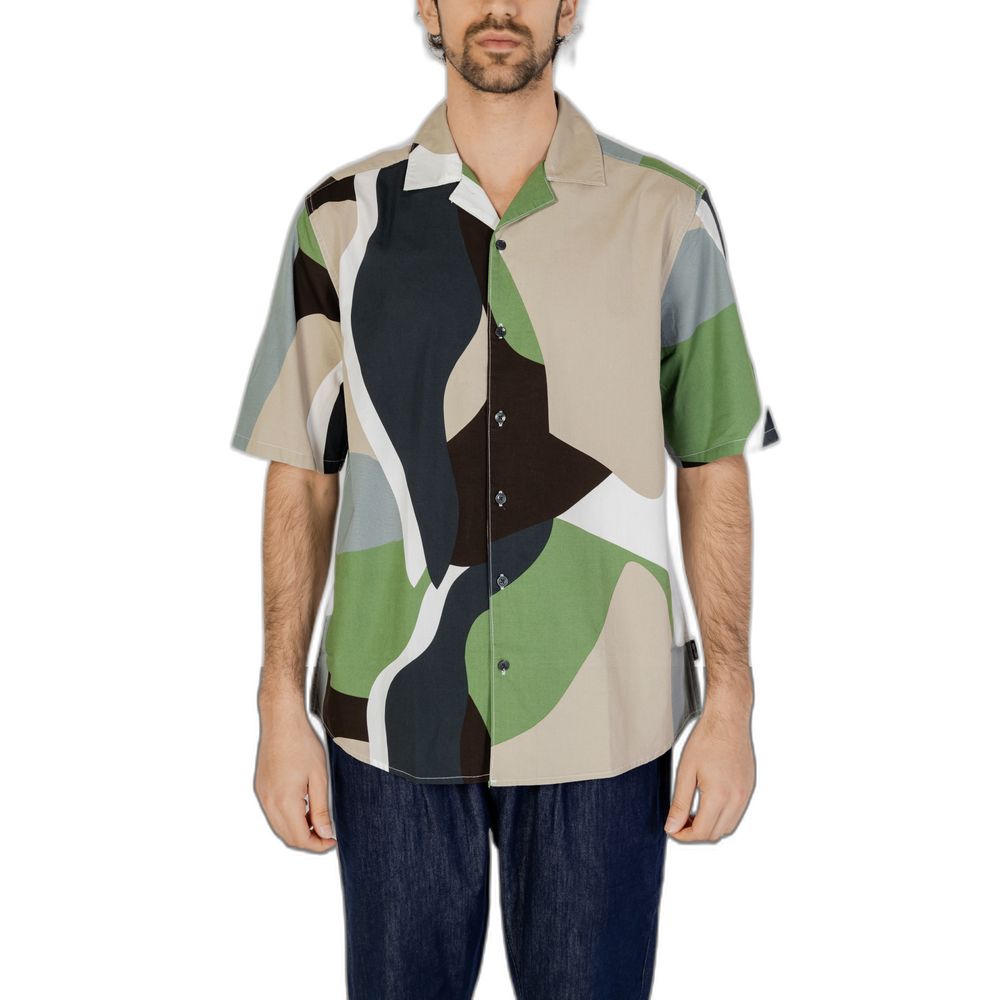 Only & Sons Green Cotton Short Sleeve Shirt